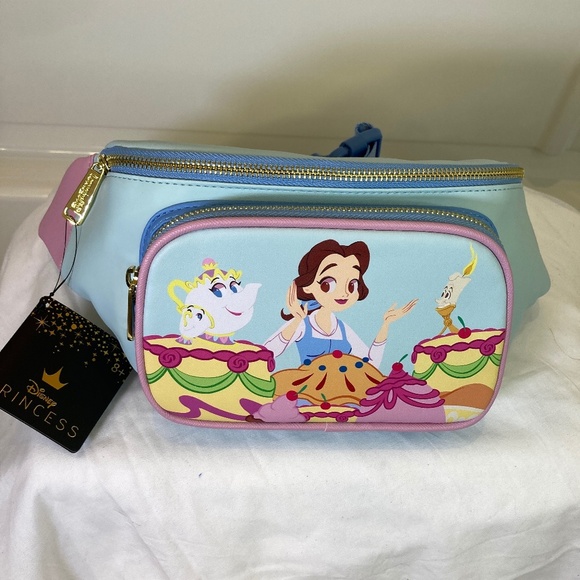 Loungefly Handbags - Loungefly Disney Fanny Pack Sling NWT Beauty and the Beast Be Our Guest Belle